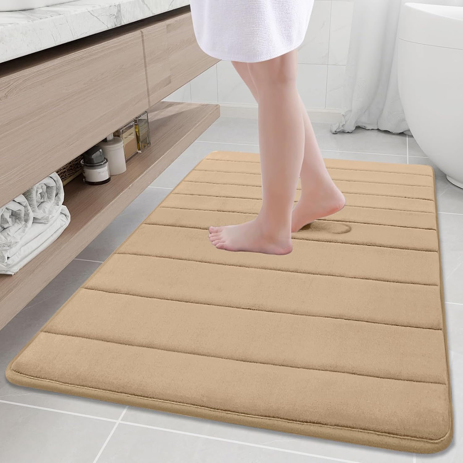 Buganda Memory Foam Bath Mat - Ultra Soft Non-Slip Rug 40in x 32