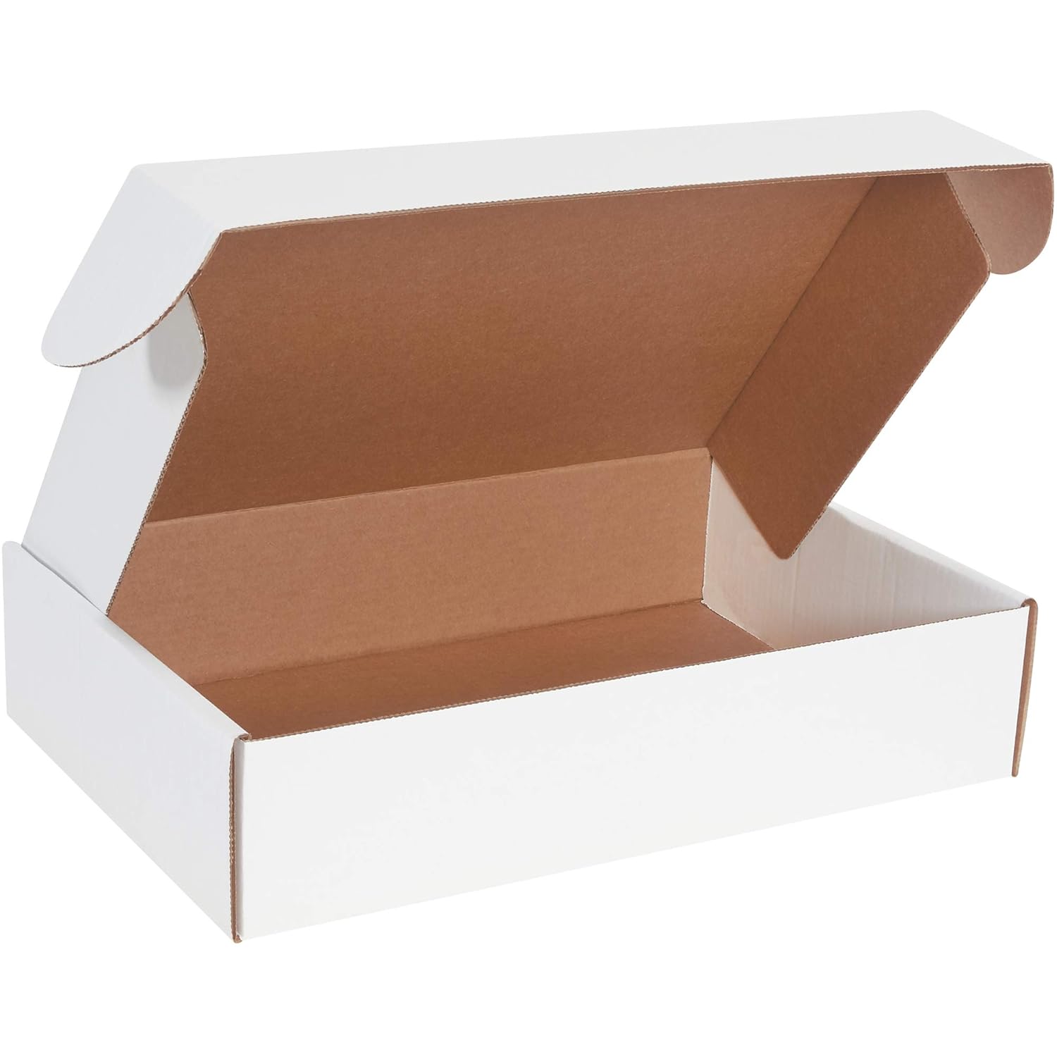 BOX USA BMFL18124 White Corrugated Boxes for Document Storage