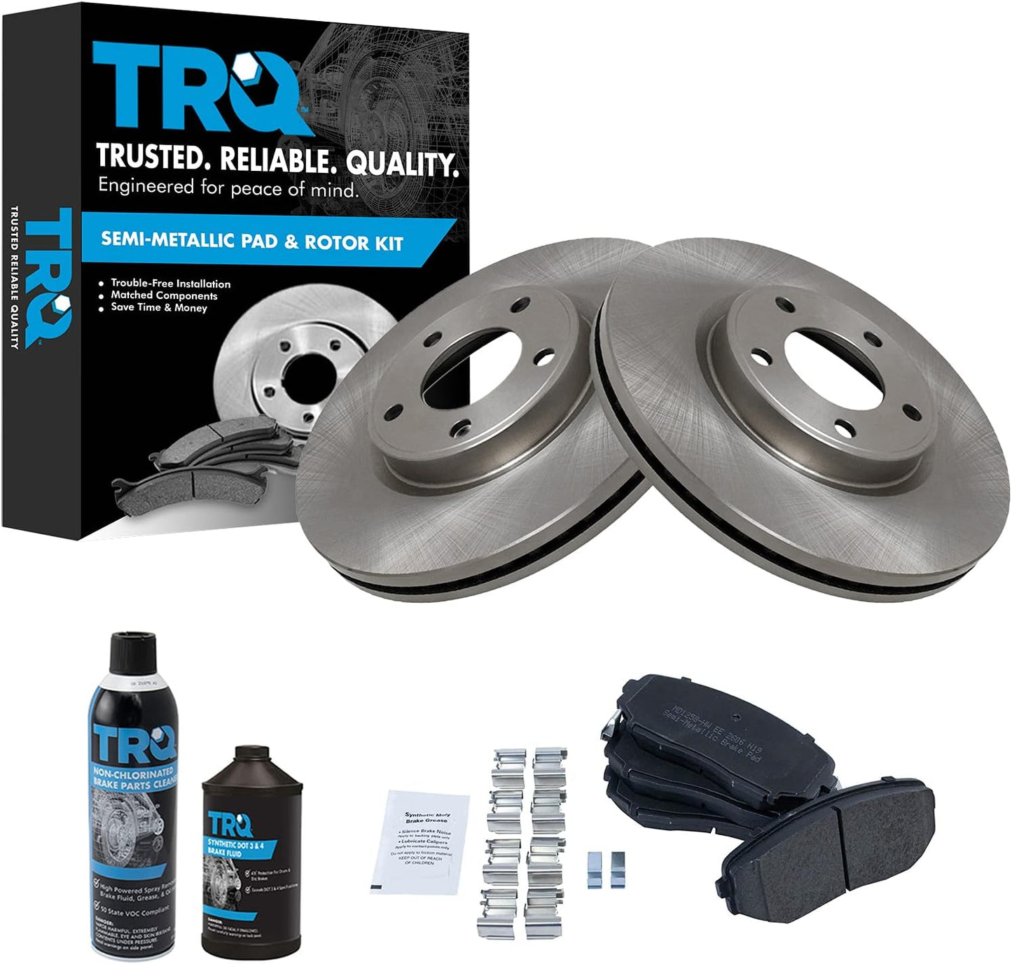 TRQ Front Brake Pad & Rotor Kit for 2007-2009 Ford Edge