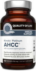Quality of Life Kinoko Platinum AHCC 750mg Capsules - Immune Support