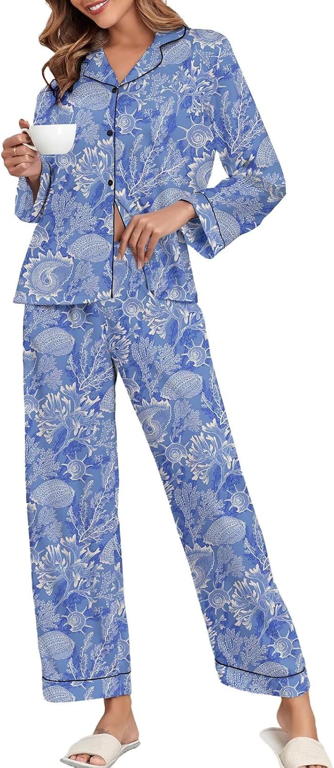 Luxurious Women's Silk Satin Pajamas Set with Lace Pattern