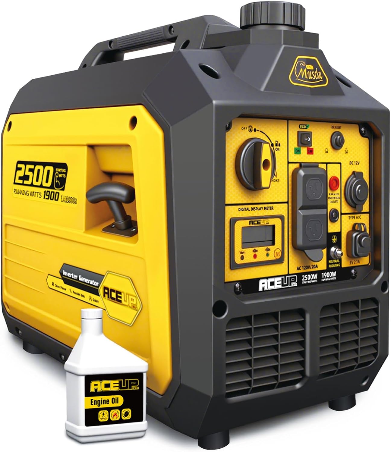 Aceup Energy 2500 Watt Gas Inverter Generator for Home Use