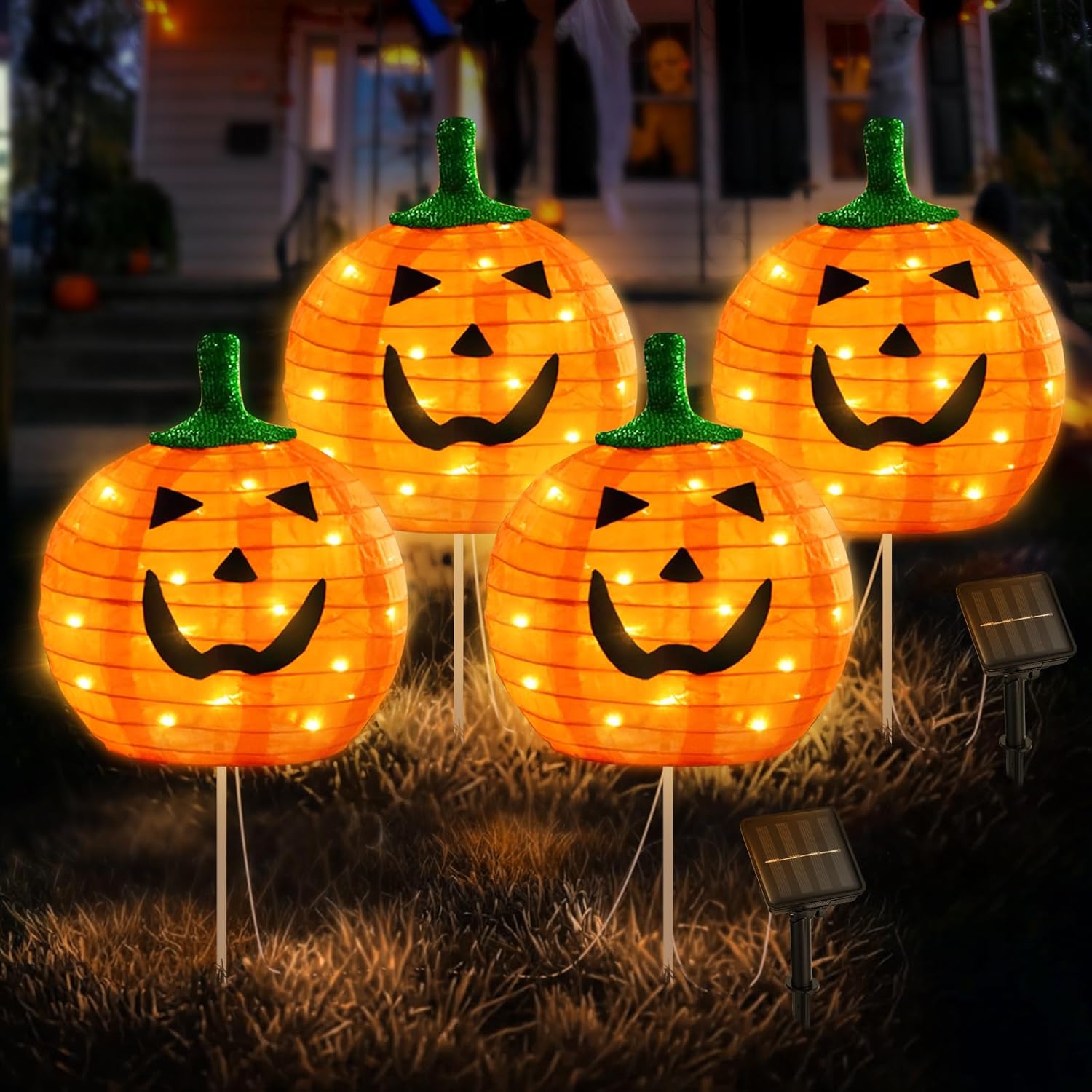 Halloween Pumpkin Pathway Lights for Festive Outdoor Decor
