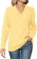 Ivicoer Women Long Sleeve V Neck Pullover Knitted Sweater - Soft more