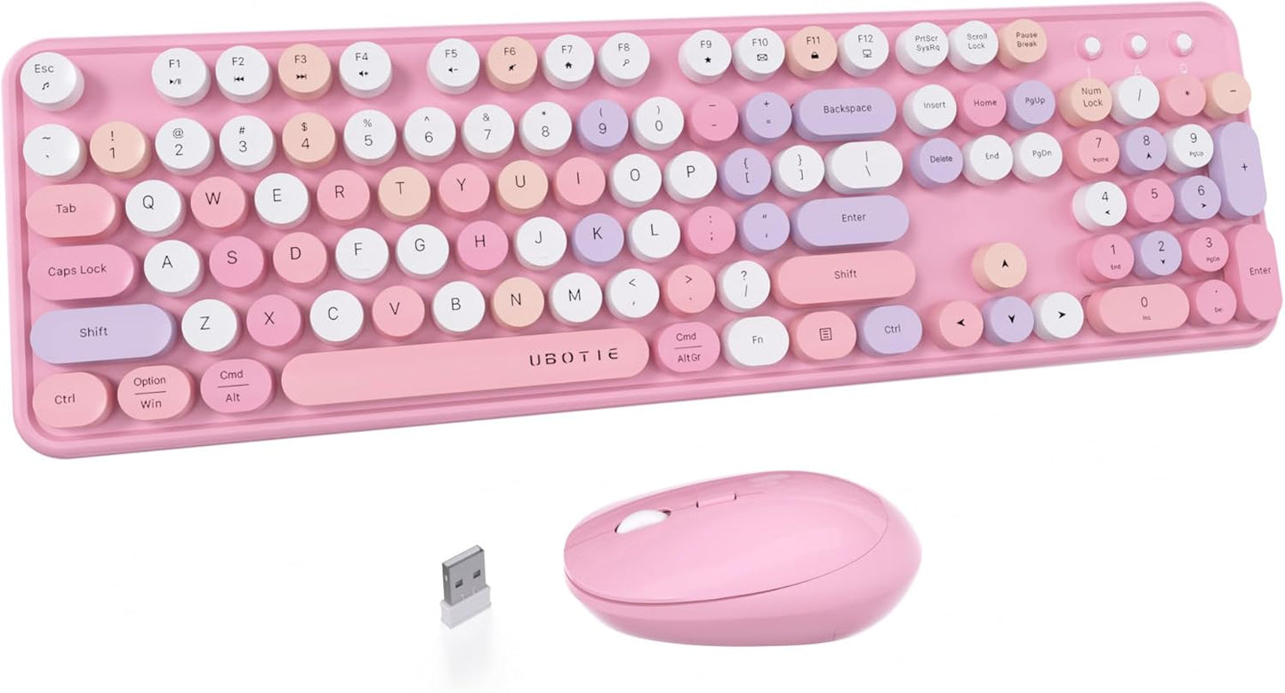 UBOTIE Retro Typewriter Keyboard & Mouse Combo
