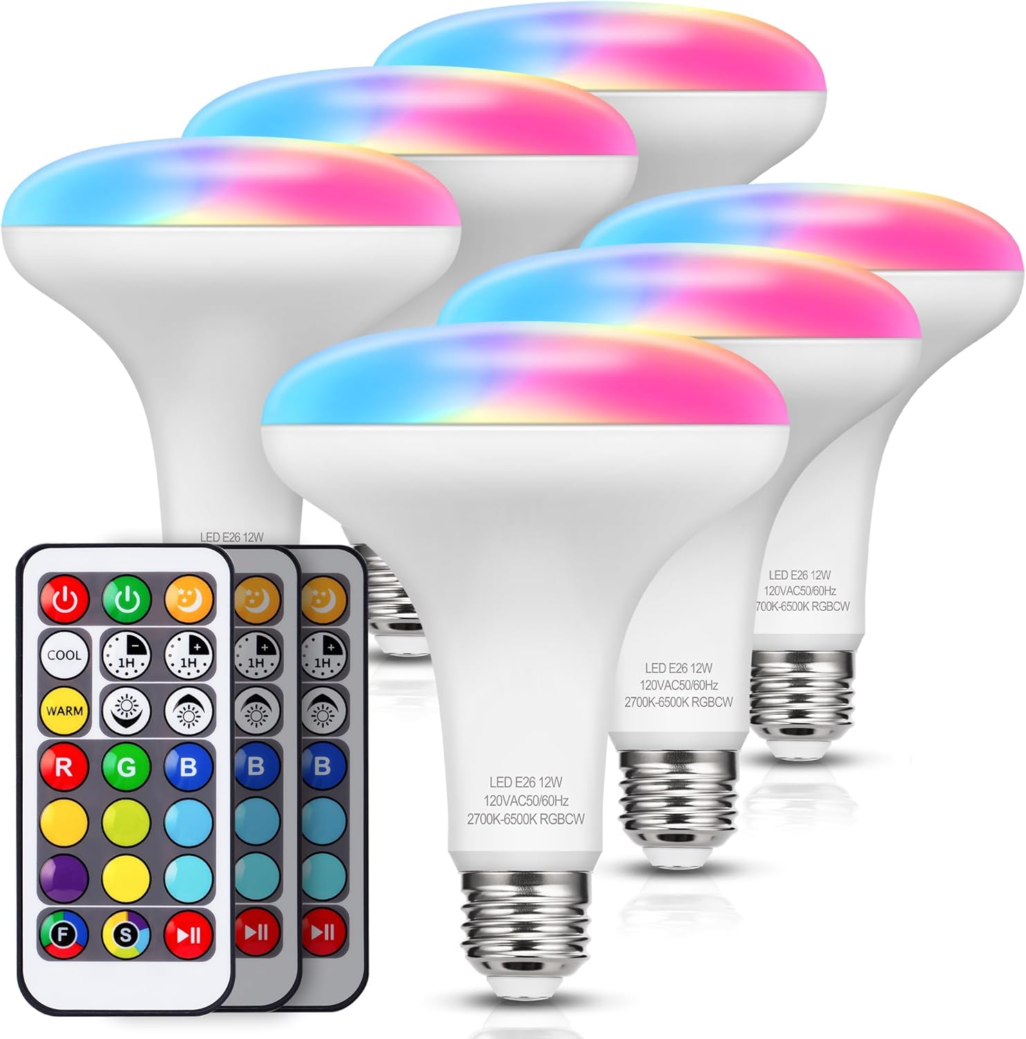JandCase BR30 Color Changing Flood Lights for Home Lighting