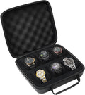 Watch Travel Case 6 Slots - Hard Watch Organizer for Travel