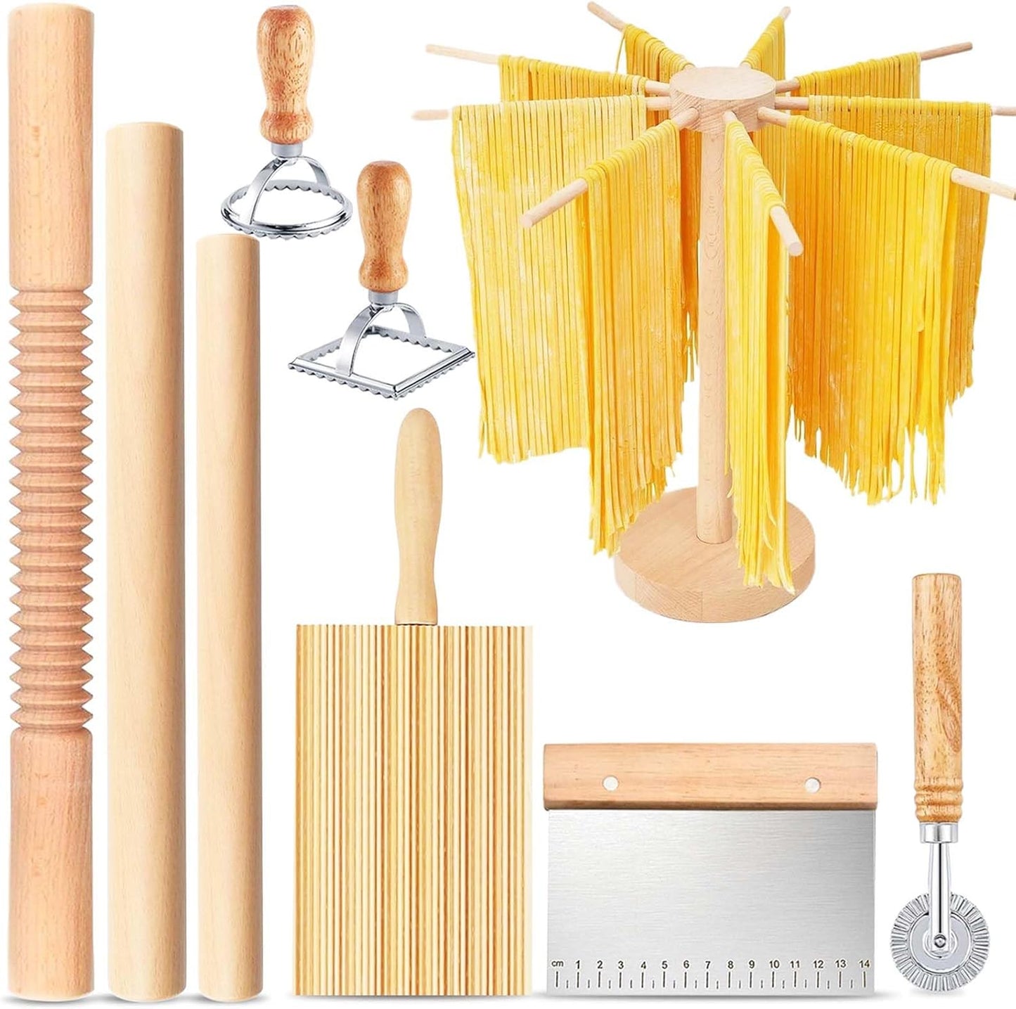 9-Piece Wood Pasta Making Kit for Perfect Homemade Pasta
