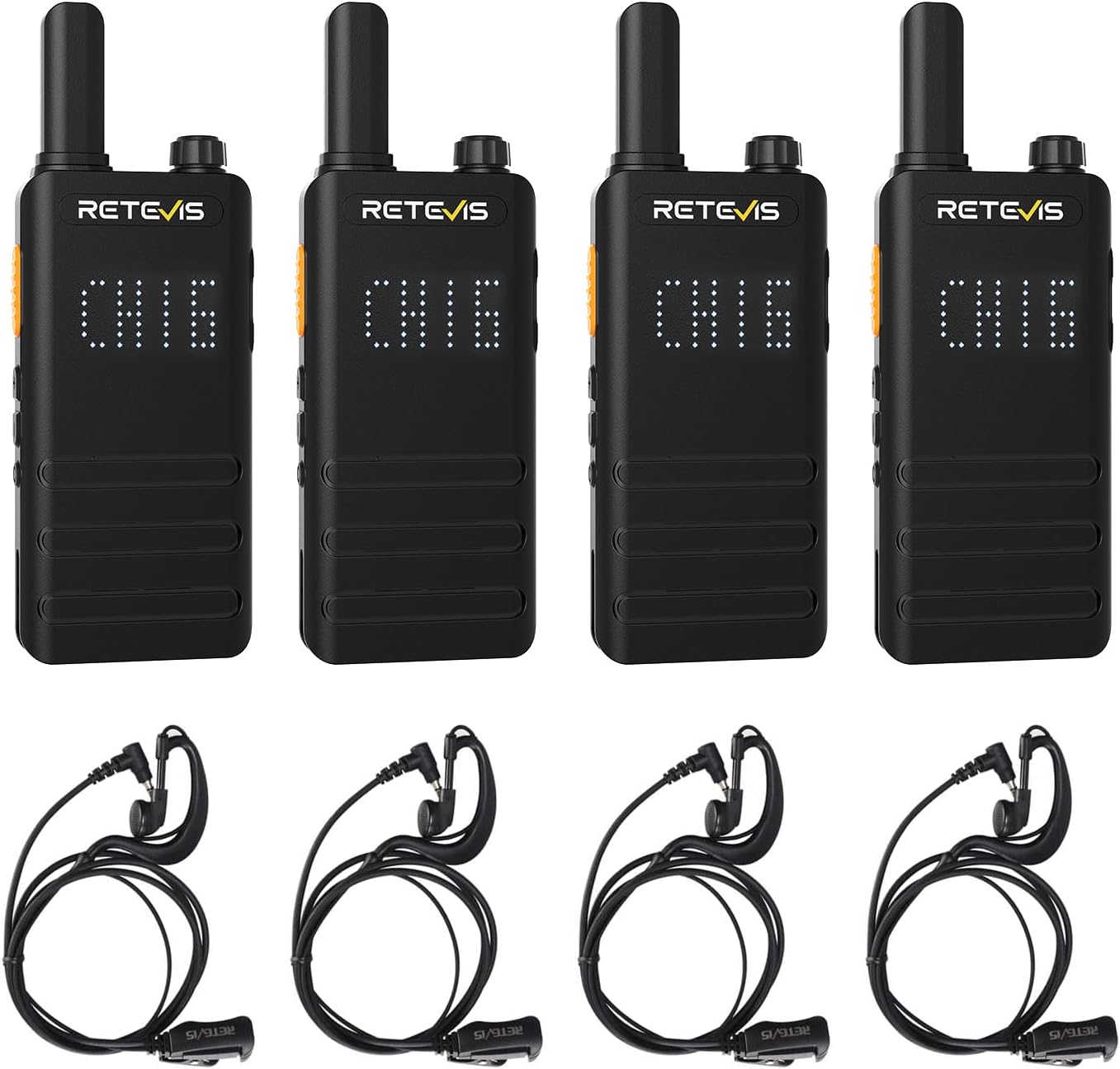 Retevis B3H Walkie Talkies with Earpiece for Retail Use