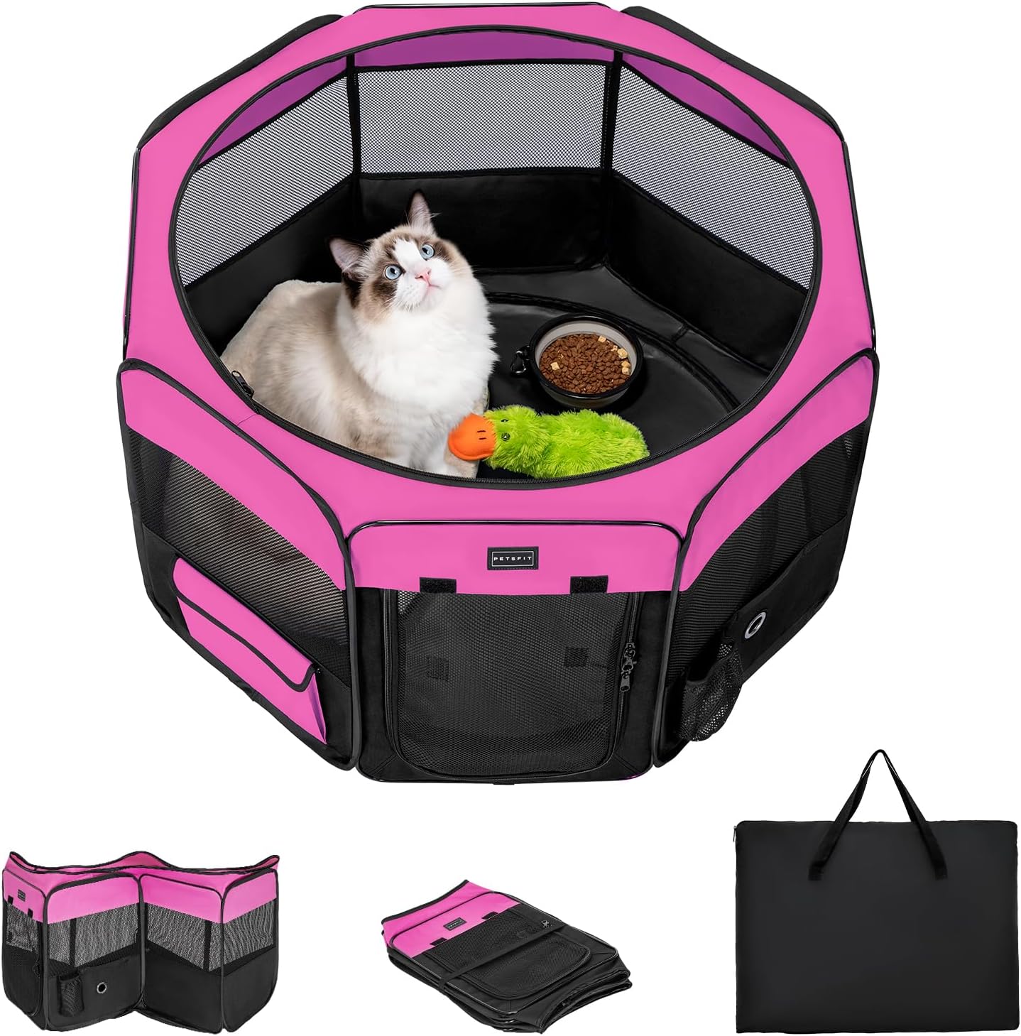 29in Puppy Playpen with Waterproof Mat & Zippered Roof for Pets