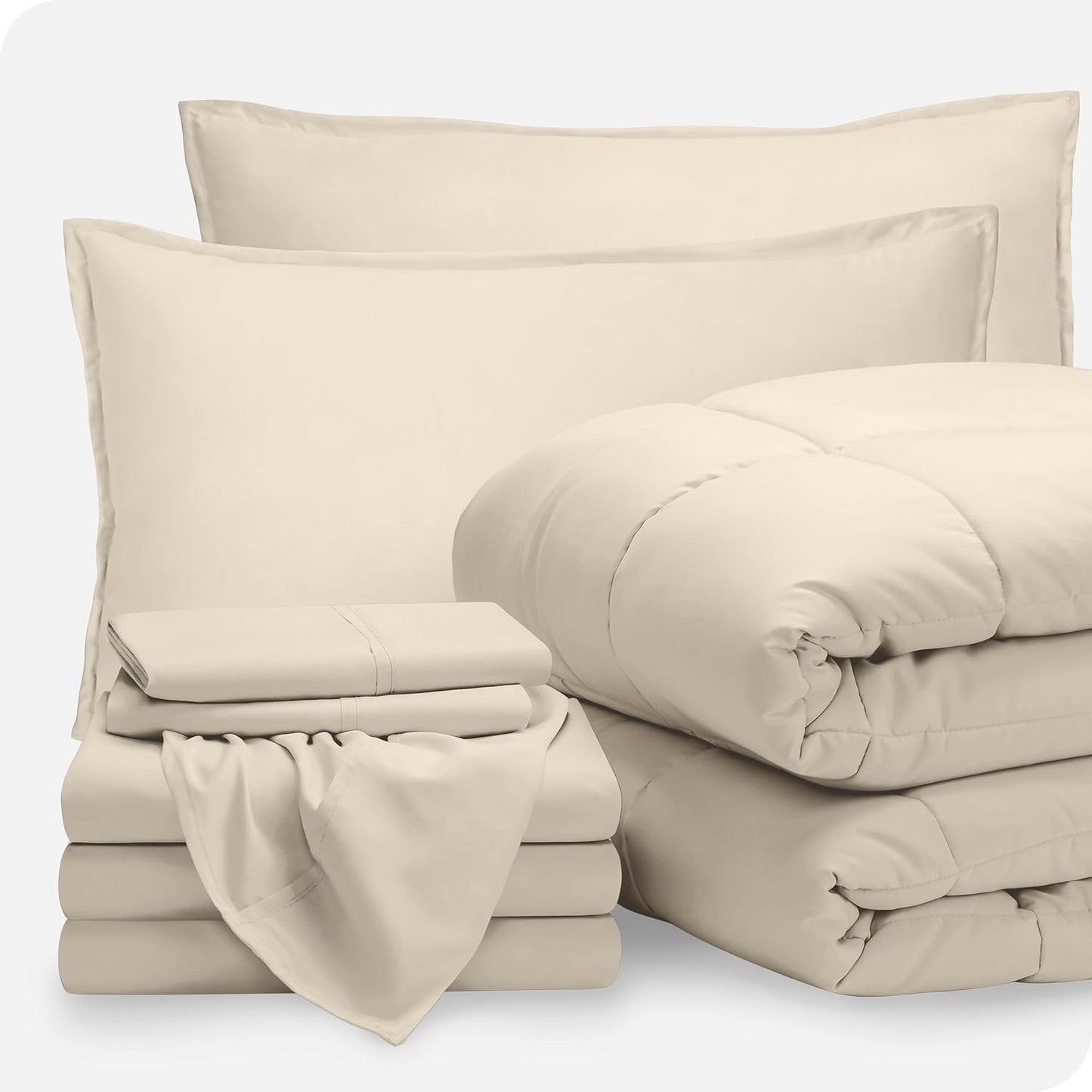 Bare Home Bed-in-A-Bag 8 Piece Comforter Set for Split King