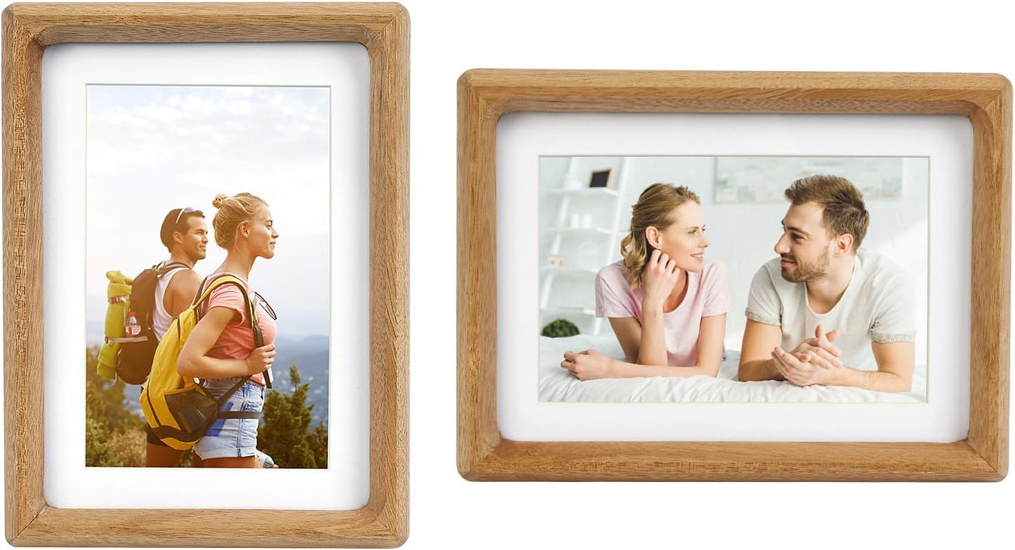 11x14 Picture Frame Set of 2 Light Wood Color for Photos