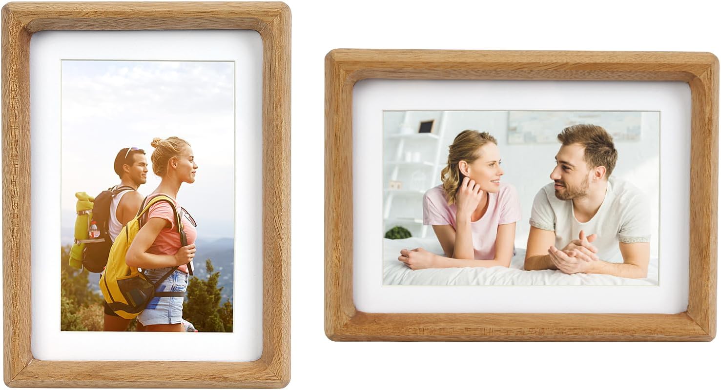 11x14 Picture Frame Set of 2 Light Wood Color for Photos