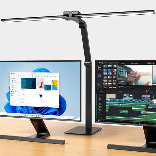 24W Bright Double LED Desk Lamp - Auto Dimming - Eye Caring