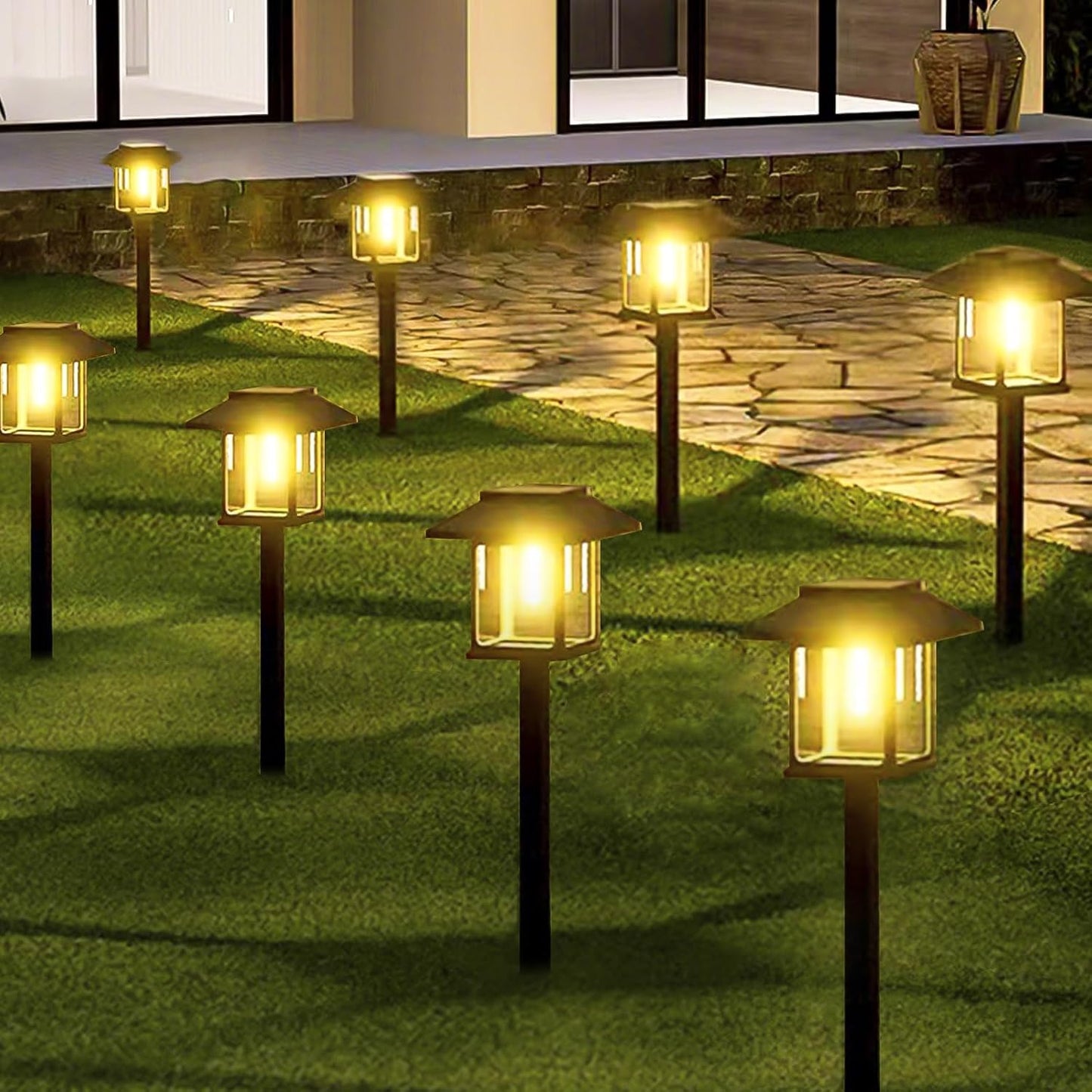16-Pack Solar Lights Outdoor for Bright Garden Pathway Decor