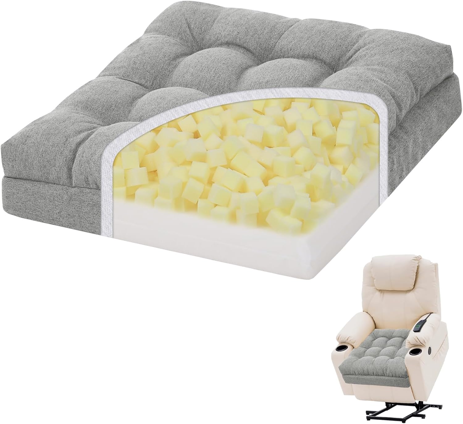 Extra Large Memory Foam Recliner Cushion for Comfort and Support