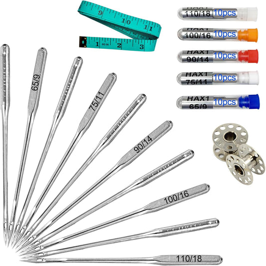 50 Universal Sewing Needles Set - Ideal for All Fabrics - Compatible with Most Brands
