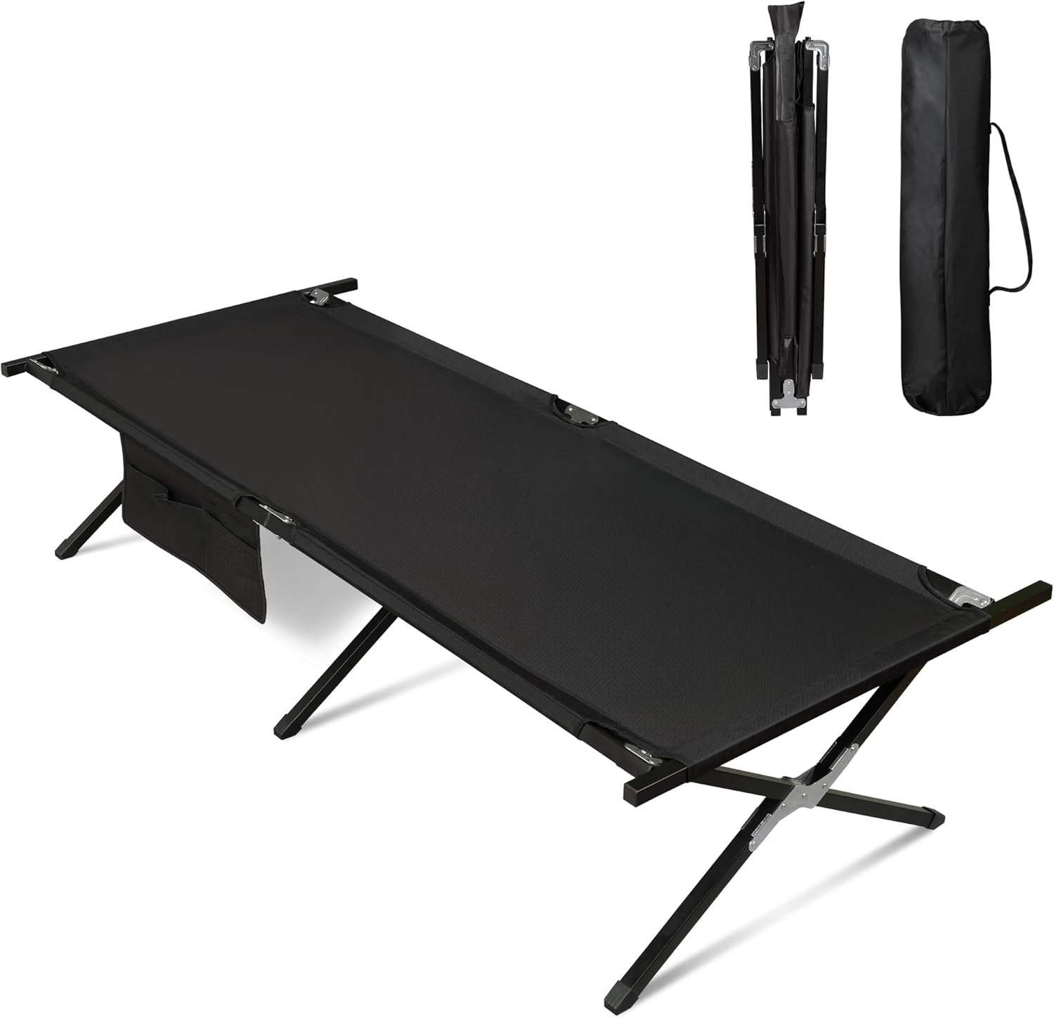 WLIVE Military Camping Cot for Adults, Portable Folding Bed