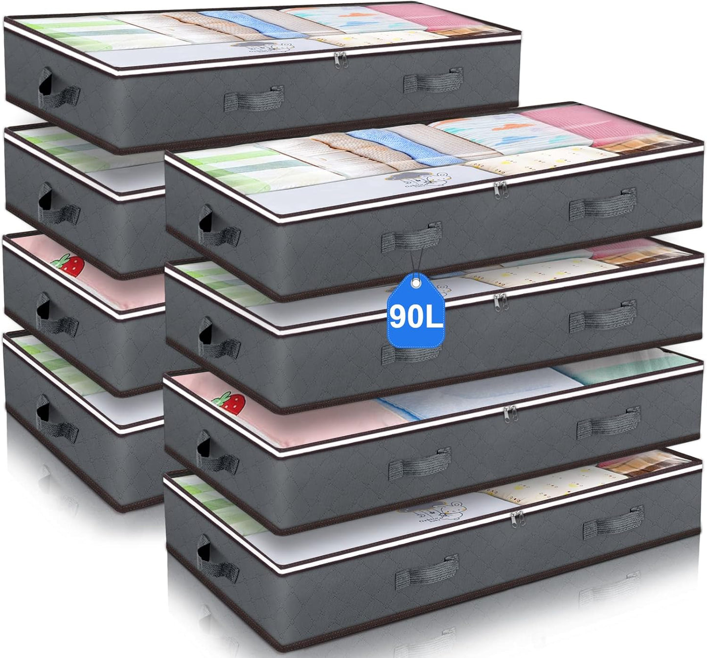 90L Under Bed Storage Containers for Bedding and Clothes