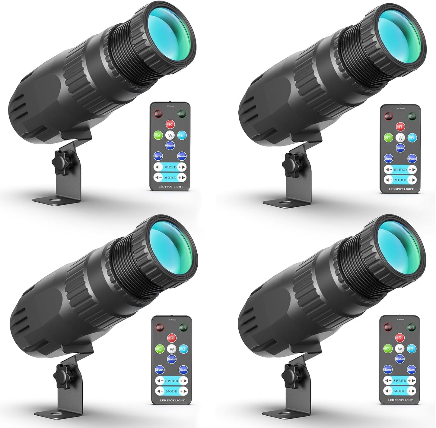 10W RGBW Mini Pinspot Lights by Queenfavor for Parties