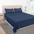 Full Size Navy Mejoroom 1800TC Sheets - 4-Piece Deep Pocket Set