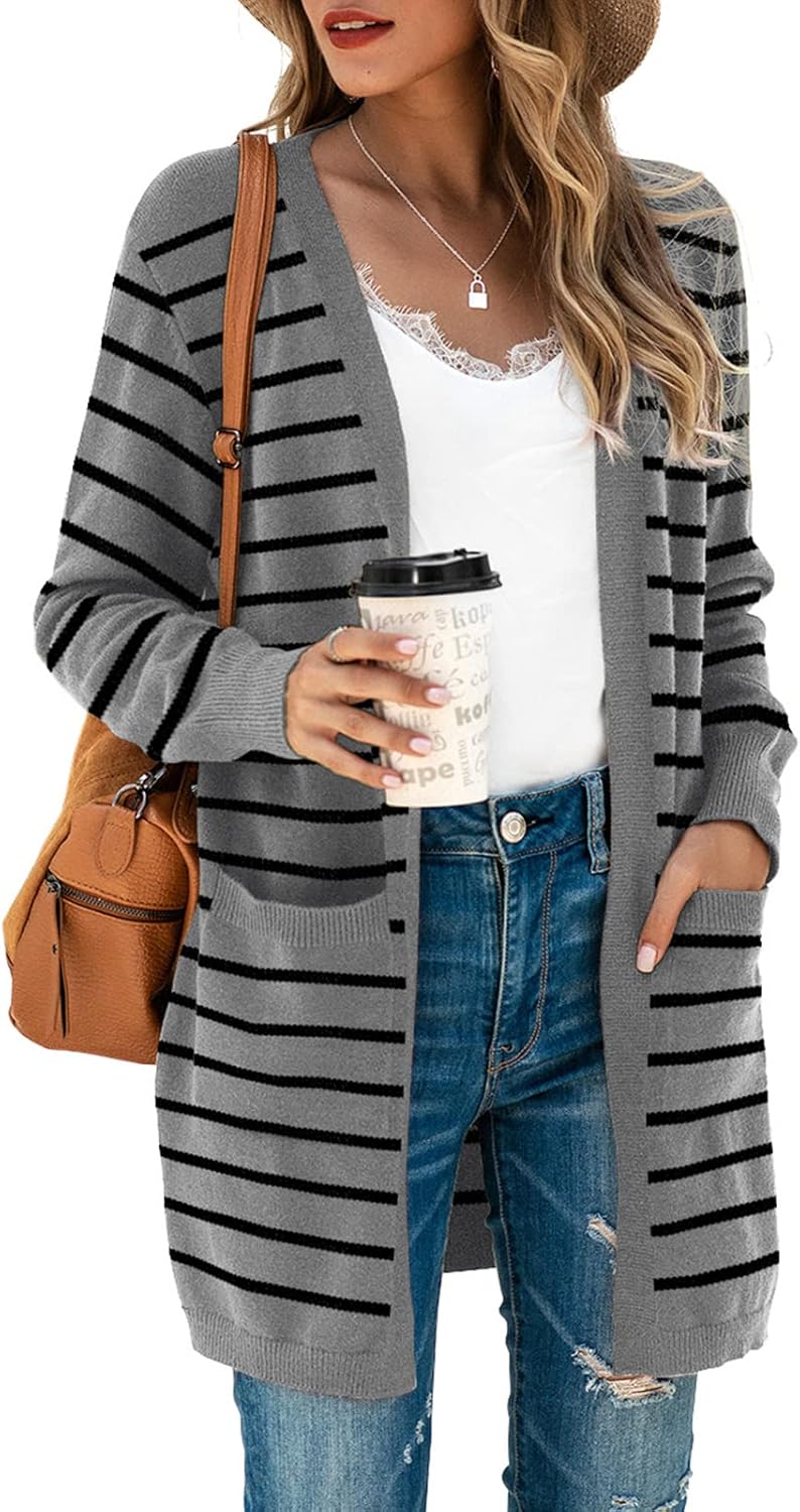 TASAMO Women's Kimono Cardigan: Oversized Soft Outwear with Pockets