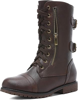 DREAM PAIRS Women's Faux Fur Lined Mid Calf Riding Combat Boots Review
