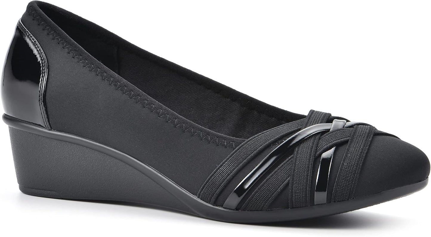 Cliffs by White Mountain Women's Bowie Cushioned Ballet Wedge Heel