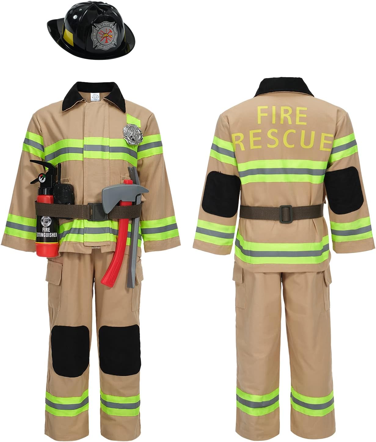 Firefighter Costume for Kids - Realistic Fireman Outfit Set