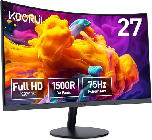 Immerse in Gaming: KOORUI 27 Curved FHD Monitor