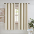 DUALIFE Buttercream Beige Blackout Curtains for Bedroom 63 in