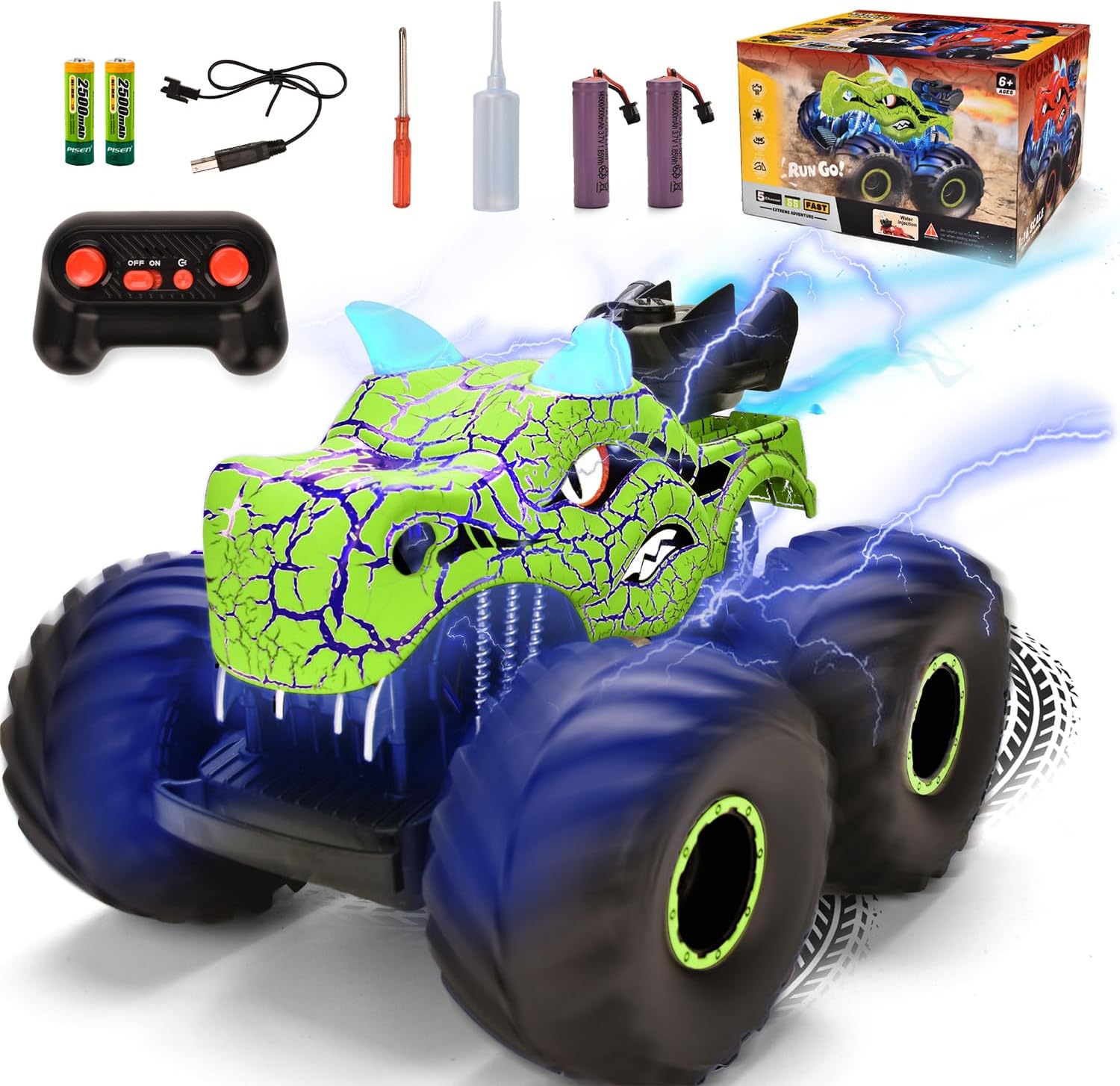 Remote Control Monster Truck - All Terrain Dinosaur RC Car Fun
