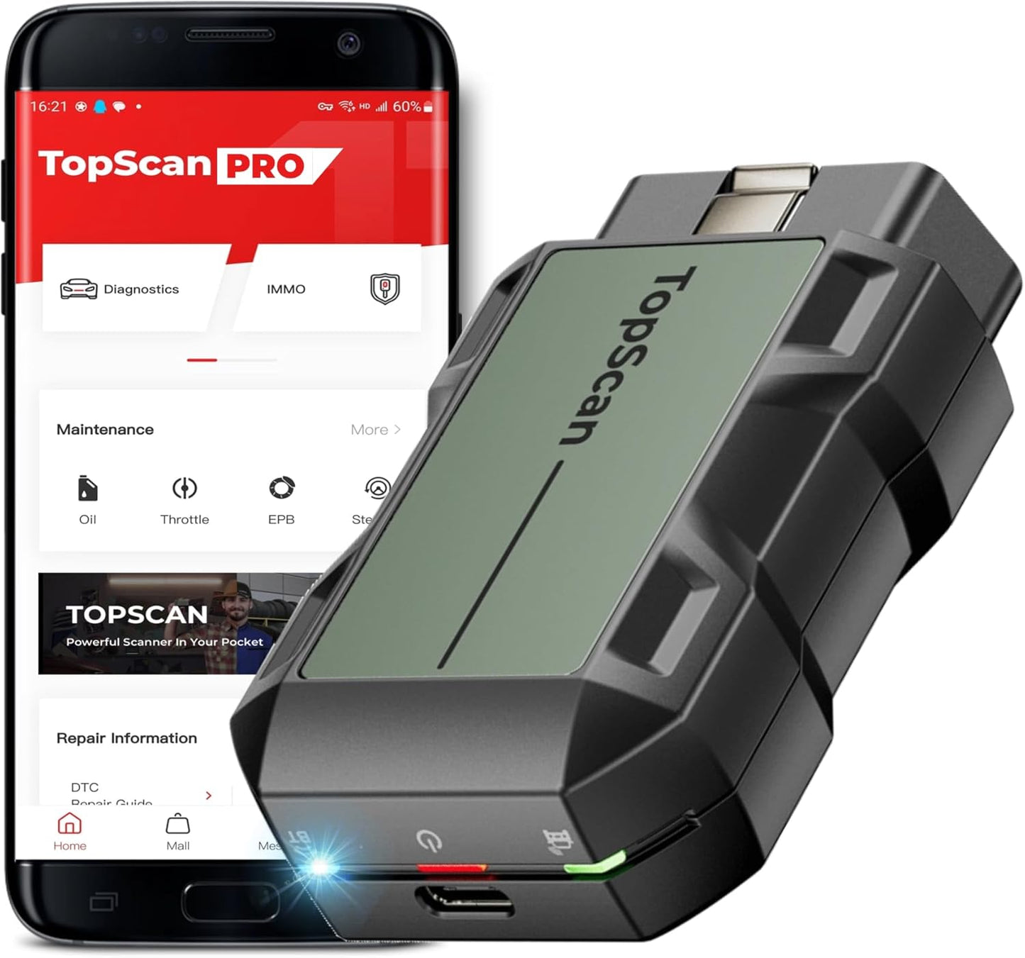 TOPDON TopScan Pro OBD2 Scanner Bluetooth for All Cars