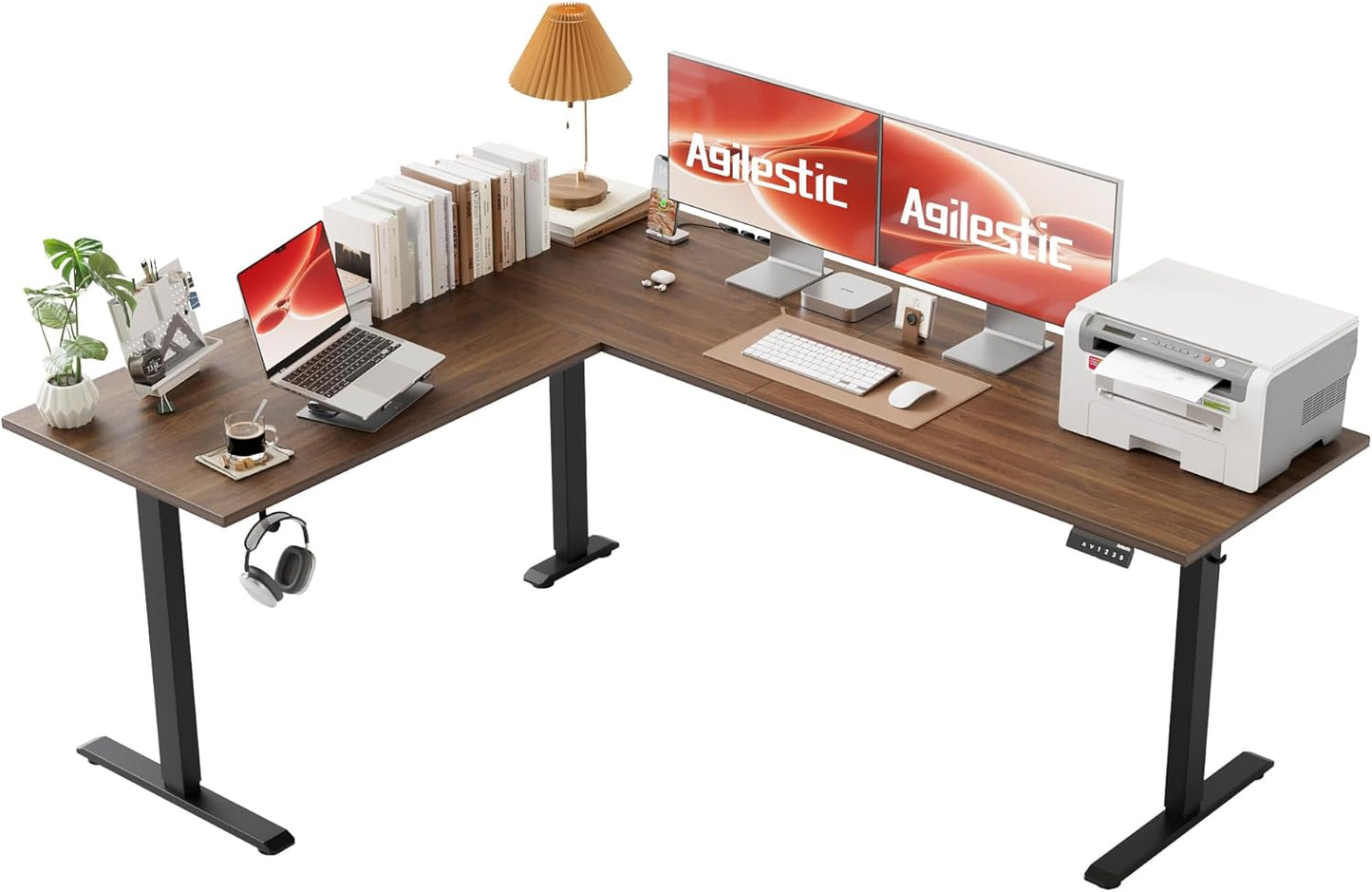 Electric L-Shaped Standing Desk - Adjustable Height