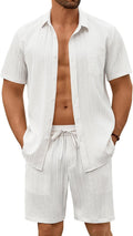 COOFANDY Mens Beach Outfits 2 Piece Set - Lightweight Summer Combo