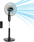 16-Inch Pedestal Fan with Remote for Bedroom and Office Use