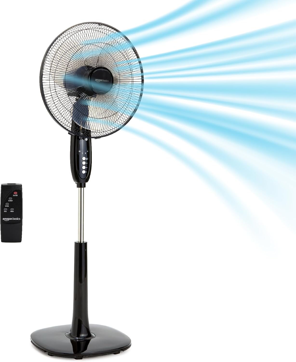 16-Inch Pedestal Fan with Remote for Bedroom and Office Use