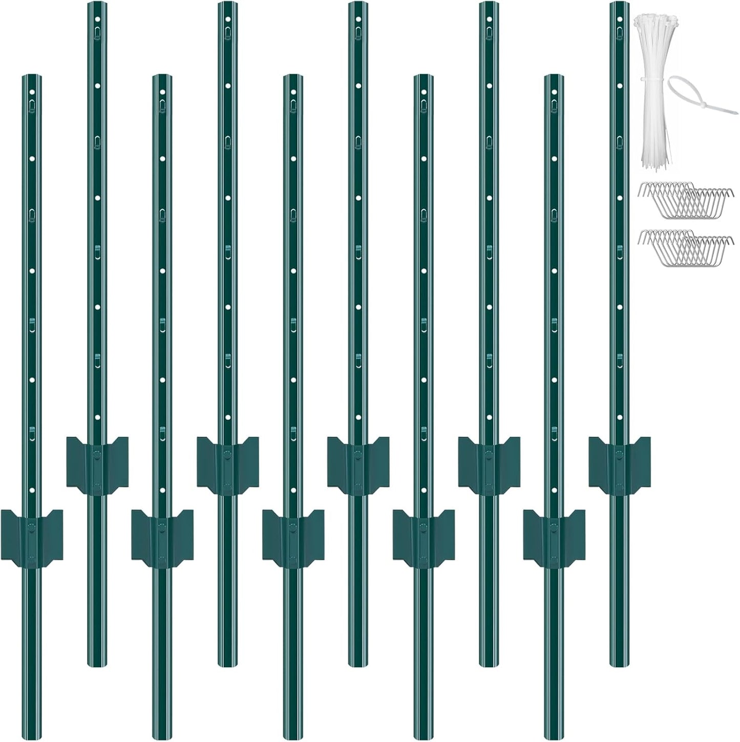 VEVOR 3 Feet Fence Post Pack of 10 for Garden and Farm Use