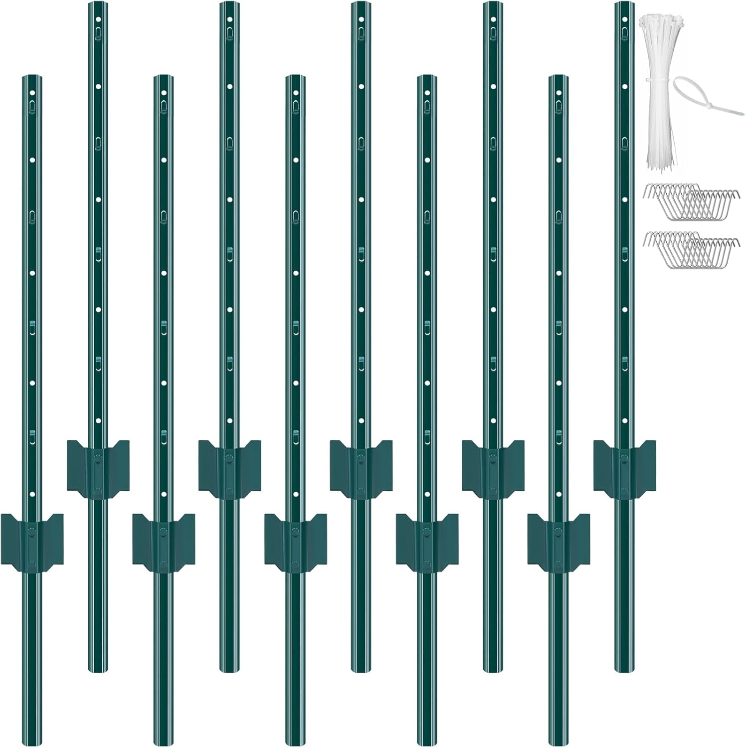 VEVOR 3 Feet Fence Post Pack of 10 for Garden and Farm Use