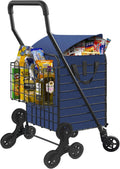 Grocery Shopping Cart with Waterproof Liner Stair Climber Utility Cart