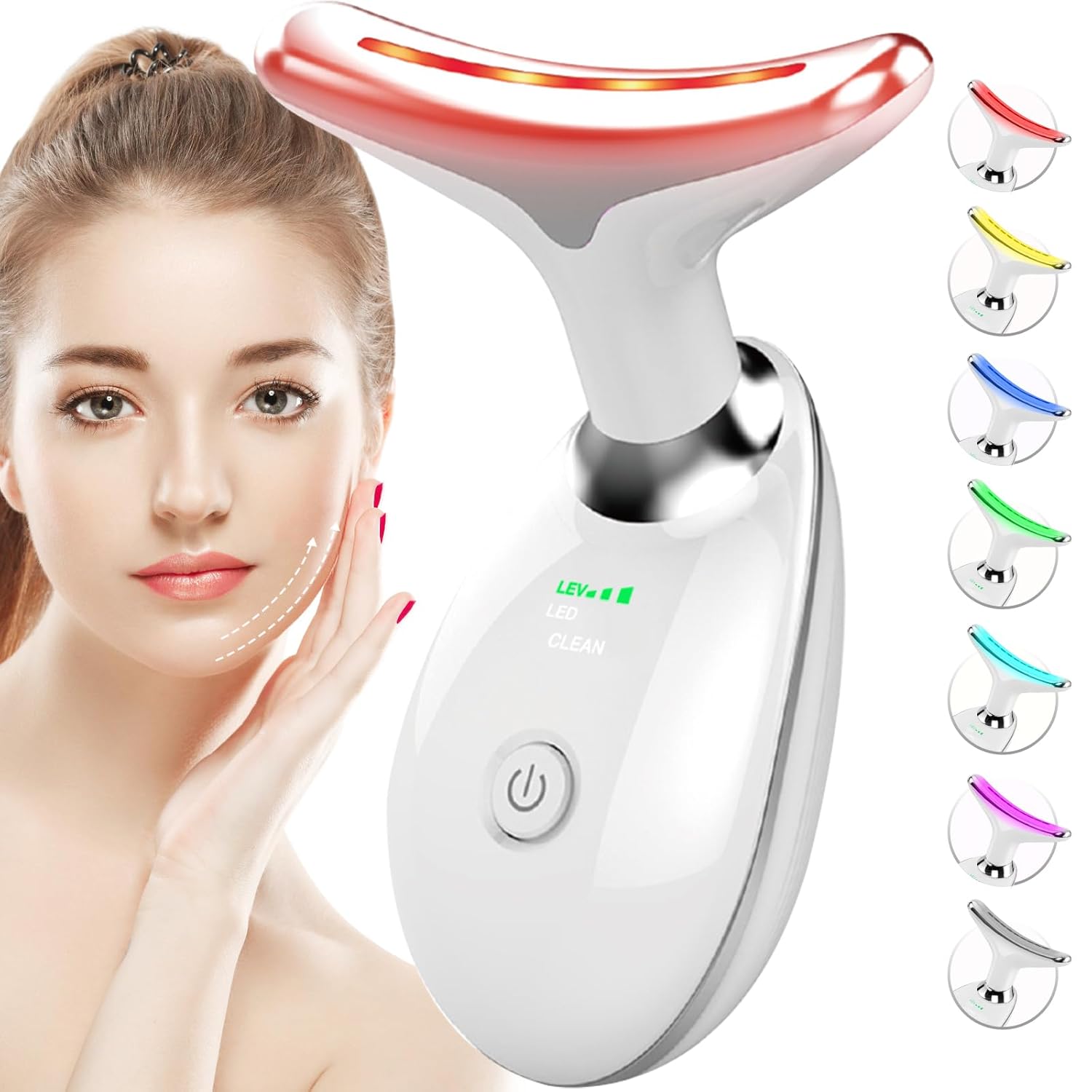 Red Light Therapy Face Massager Tool for Wrinkles and Skin Care