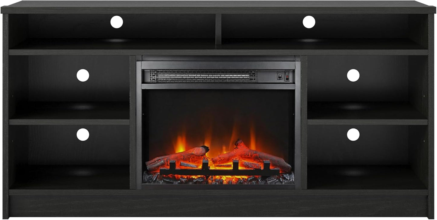 Electric Fireplace TV Stand, Realistic Flames
