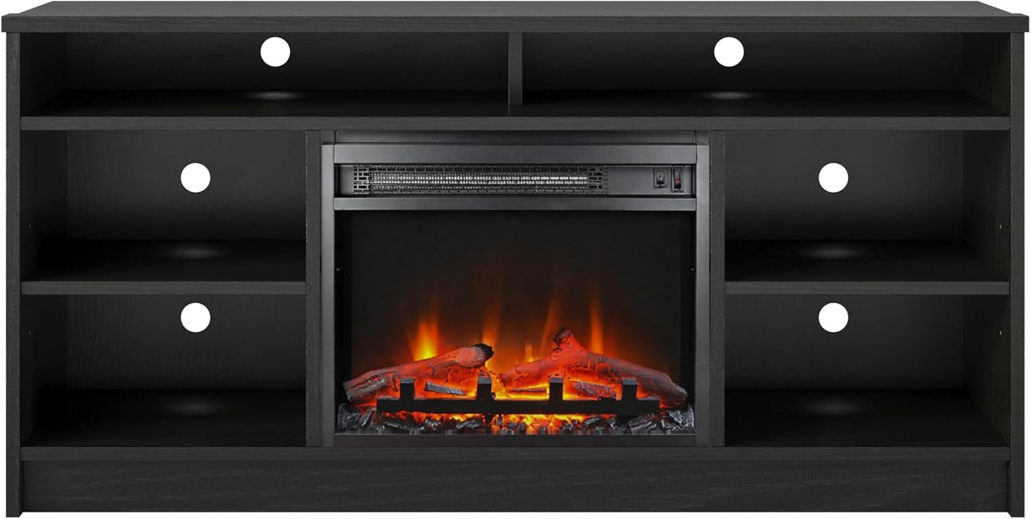 Electric Fireplace TV Stand, Realistic Flames
