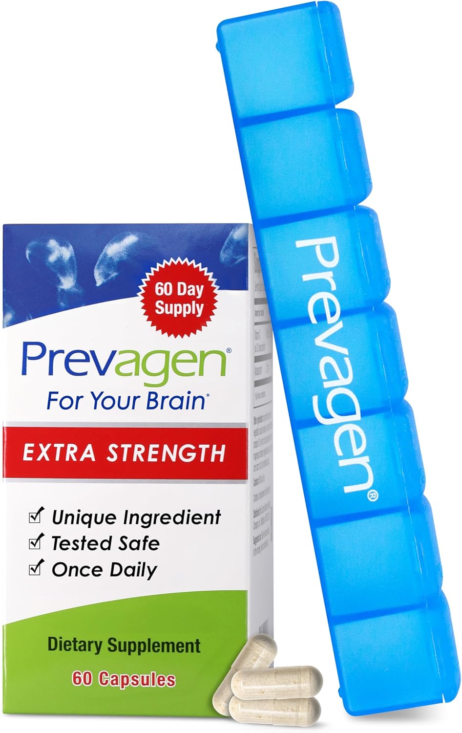 Prevagen Extra Strength Brain Supplement with 7-Day Pill Minder