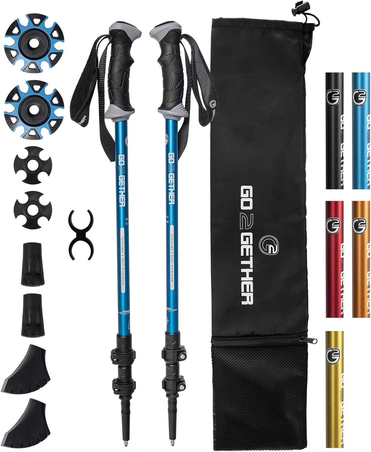 G2 GO2GETHER Trekking Poles - Quick Adjustable Locks - Comfort Grip