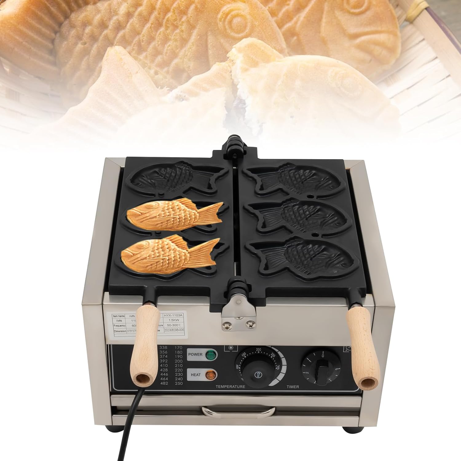 DYRABREST Nonstick Fish Waffle Maker