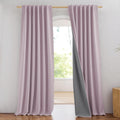 NICETOWN Pink Vintage Linen Blackout Curtains for Living Room