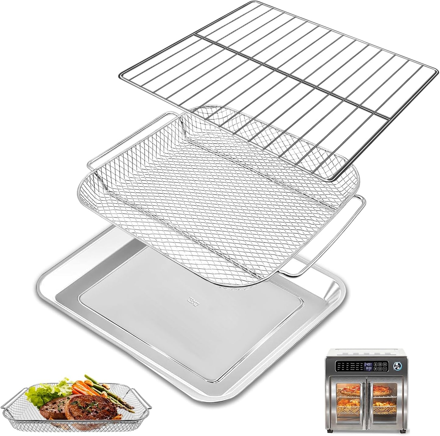 GWY Baking Tray Basket Set for Extra Large Air Fryer
