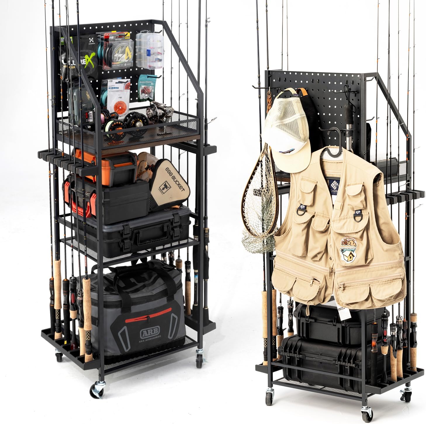 SOYEEZE Fishing Rod Holder for Garage - 12 Rods Storage Rack