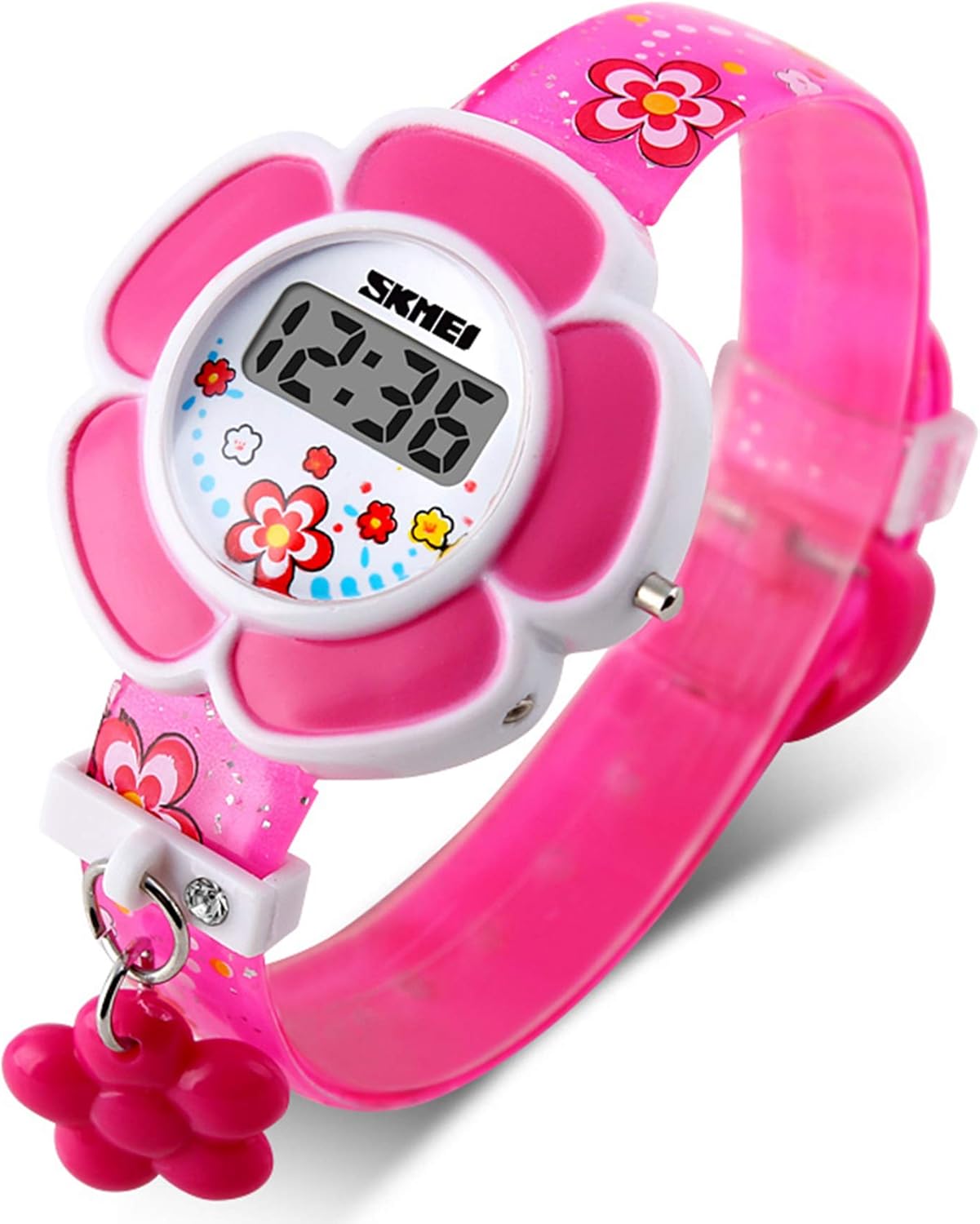 Flower Shape Digital Cartoon Watch for Girls